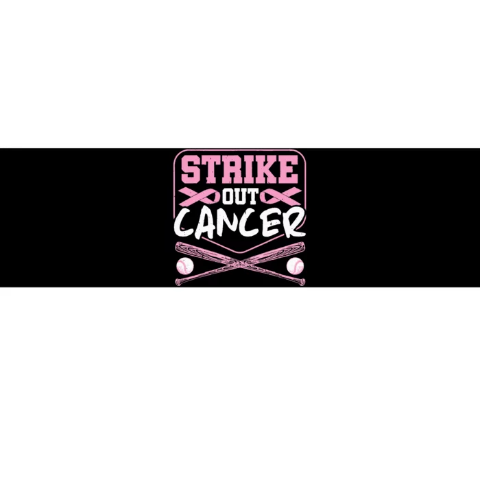 Pink Ribbon Strike Out Cancer Baseball Bumper Sticker