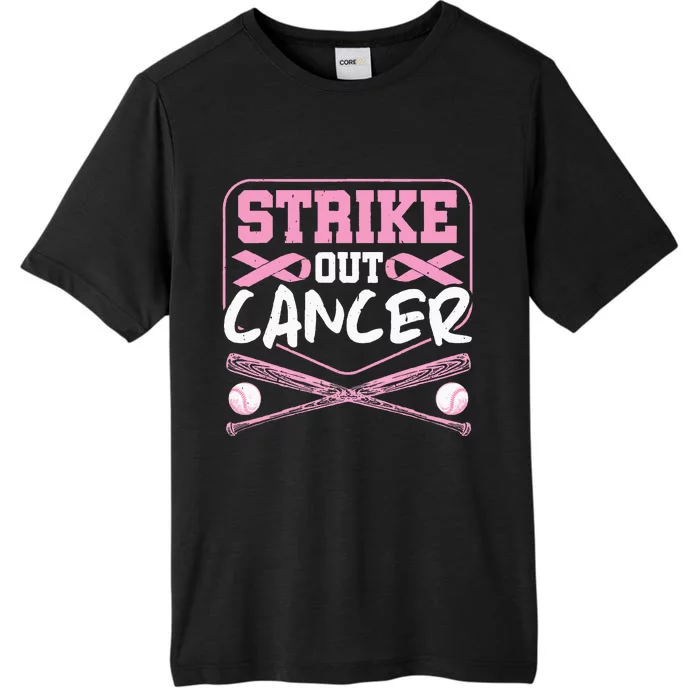 Pink Ribbon Strike Out Cancer Baseball ChromaSoft Performance T-Shirt