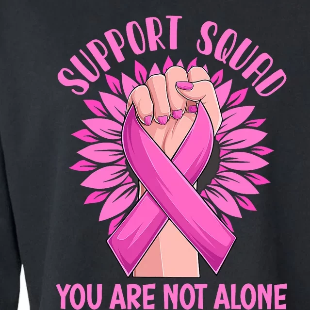 Pink Ribbon Strong Support Squad Breast Cancer Gifts Cropped Pullover Crew