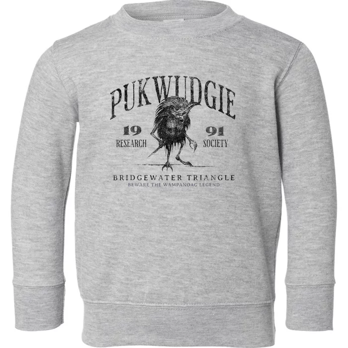 Pukwudgie Research Society Est 1991 Bridgewater Triangle Toddler Sweatshirt