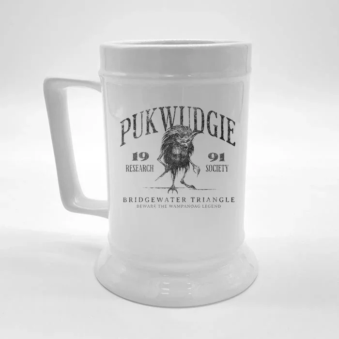 Pukwudgie Research Society Est 1991 Bridgewater Triangle Front & Back Beer Stein