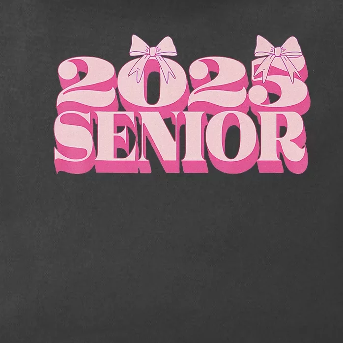 Pink Retro Senior 2025 Coquette Bow Graduation Class Of 2025 Zip Tote Bag