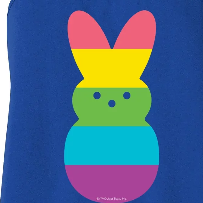 Peeps Rainbow Striped Bunny Peep Gift Women's Racerback Tank