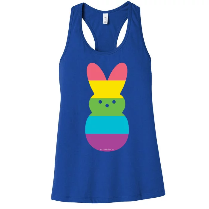 Peeps Rainbow Striped Bunny Peep Gift Women's Racerback Tank