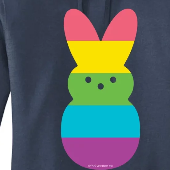 Peeps Rainbow Striped Bunny Peep Gift Women's Pullover Hoodie