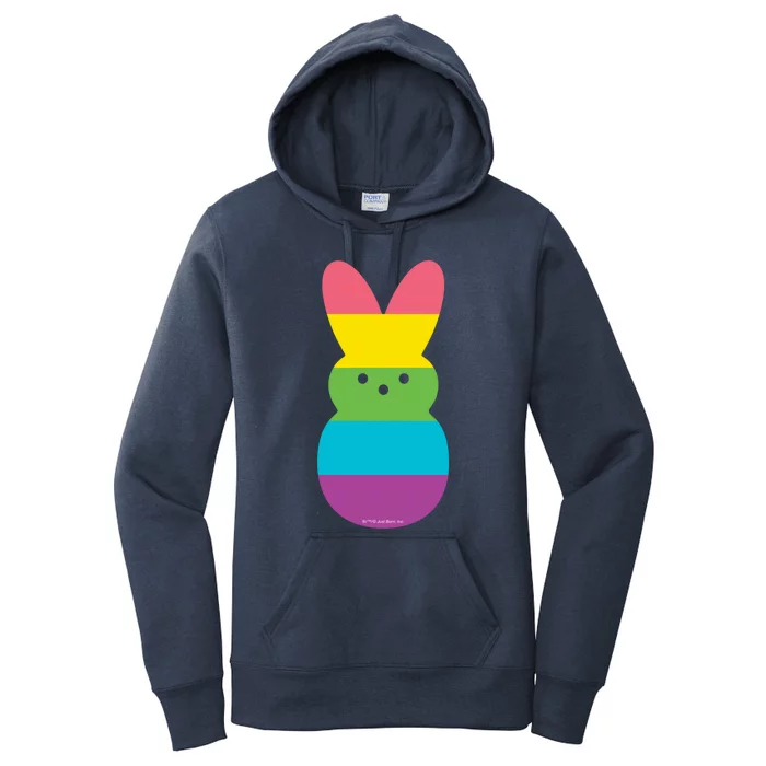 Peeps Rainbow Striped Bunny Peep Gift Women's Pullover Hoodie