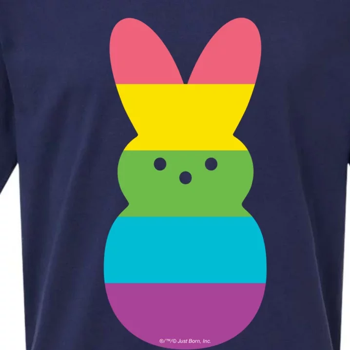 Peeps Rainbow Striped Bunny Peep Gift Sueded Cloud Jersey T-Shirt