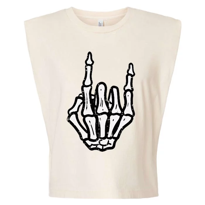 Punk Rock Skeleton Cool Rocker Halloween Garment-Dyed Women's Muscle Tee