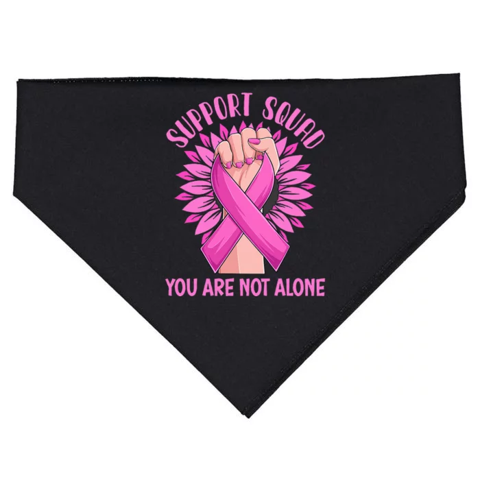 Pink Ribbon Strong Support Squad Breast Cancer Gifts USA-Made Doggie Bandana