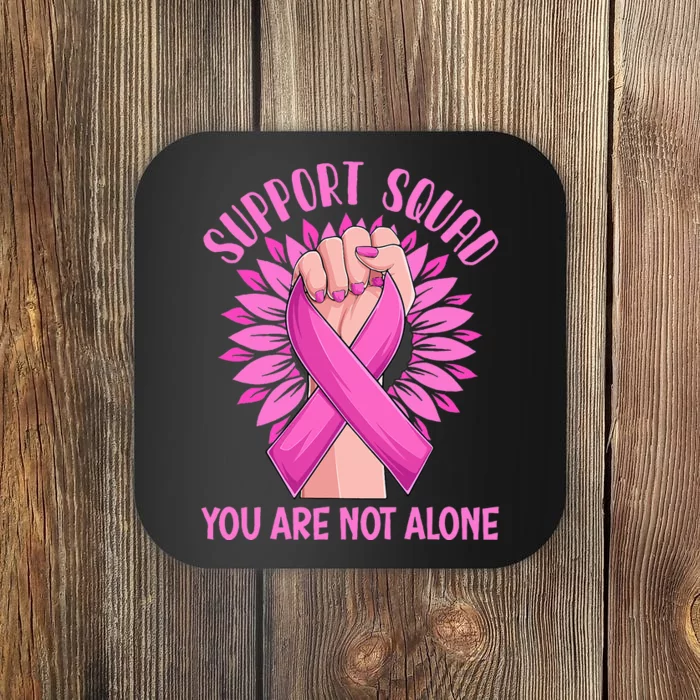 Pink Ribbon Strong Support Squad Breast Cancer Gifts Coaster