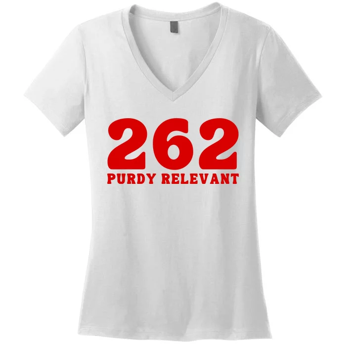 Purdy Relevant San Francisco Football Playoffs Women's V-Neck T-Shirt