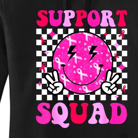 Pin.K Ribbon Smile Face Support Squad Breast Cancer Awareness Gift Women's Pullover Hoodie