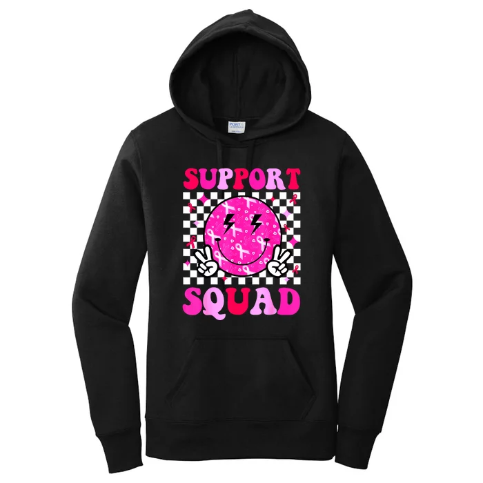 Pin.K Ribbon Smile Face Support Squad Breast Cancer Awareness Gift Women's Pullover Hoodie