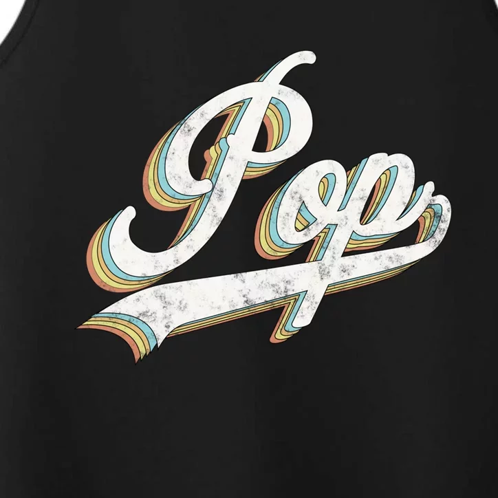 Pop Retro Style Father’S Day Gift For Funny Grandpa Pop Gift Performance Tank