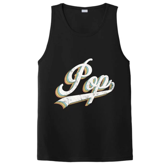 Pop Retro Style Father’S Day Gift For Funny Grandpa Pop Gift Performance Tank