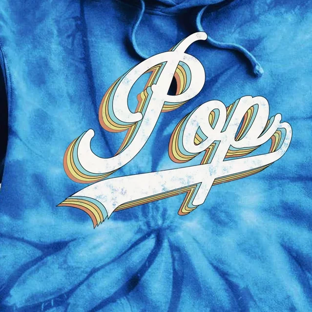 Pop Retro Style Father’S Day Gift For Funny Grandpa Pop Gift Tie Dye Hoodie