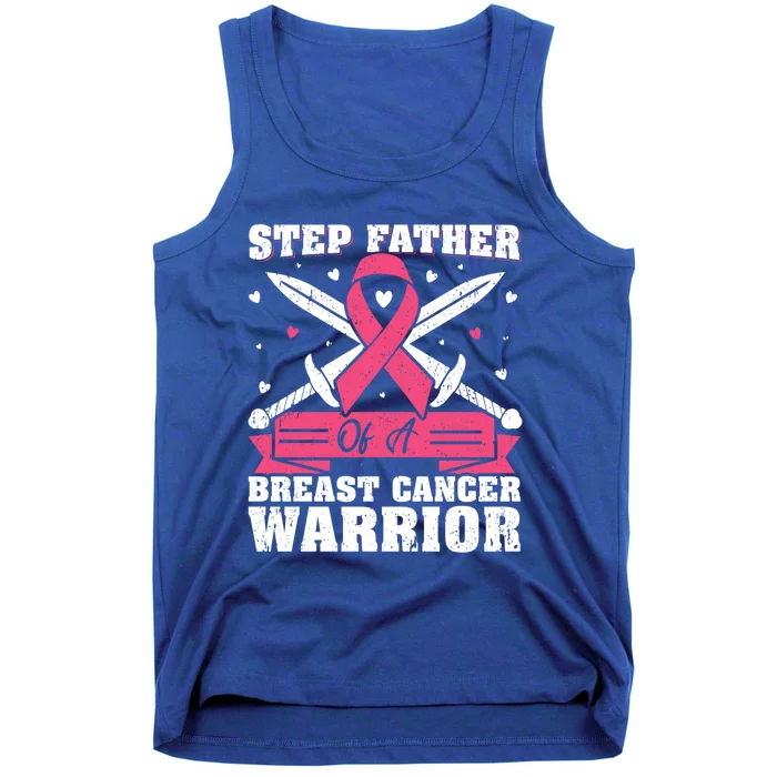 Pink Ribbon Step Father Of A Breast Cancer Warrior Gift Tank Top