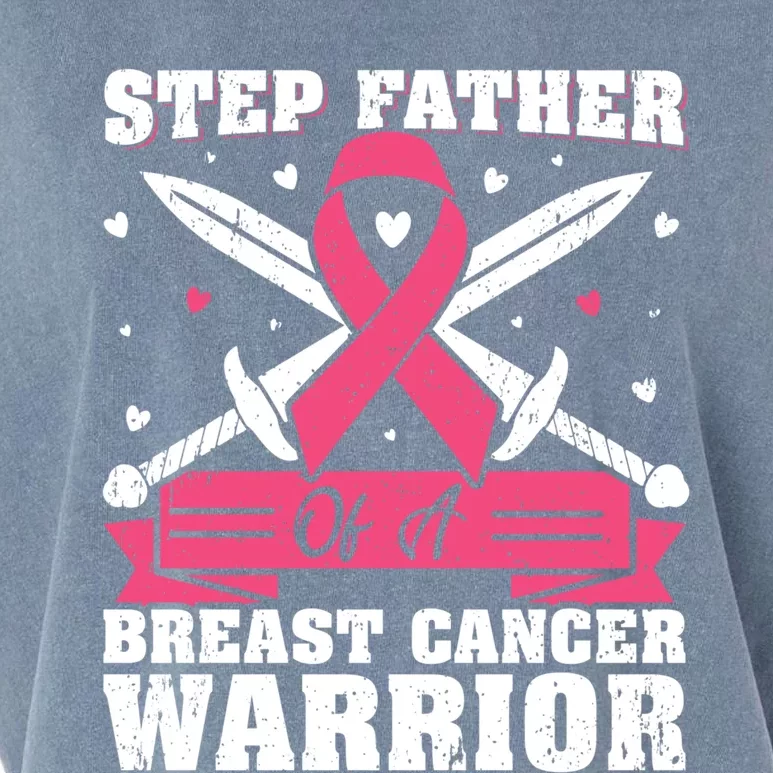 Pink Ribbon Step Father Of A Breast Cancer Warrior Gift Garment-Dyed Women's Muscle Tee