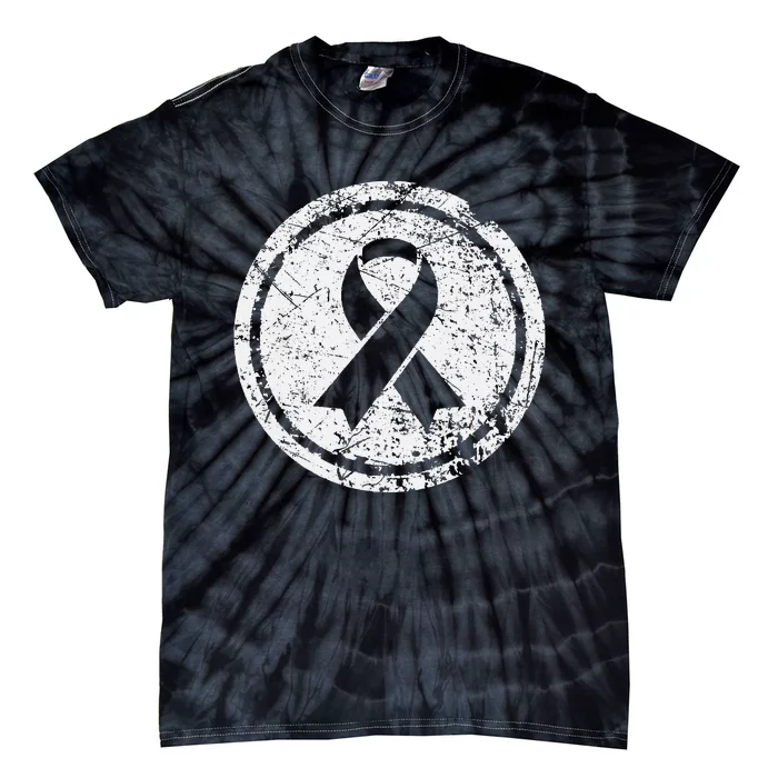 Purple Ribbon Support Survivors Domestic Violence Awareness Tie-Dye T-Shirt