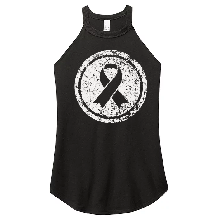 Purple Ribbon Support Survivors Domestic Violence Awareness Women’s Perfect Tri Rocker Tank