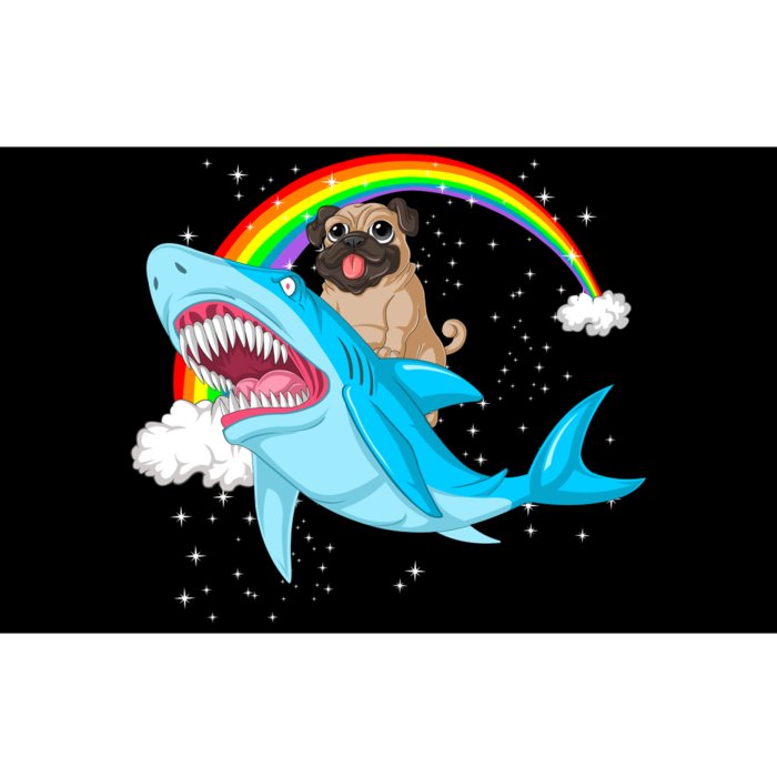 Pug Riding Shark Bumper Sticker