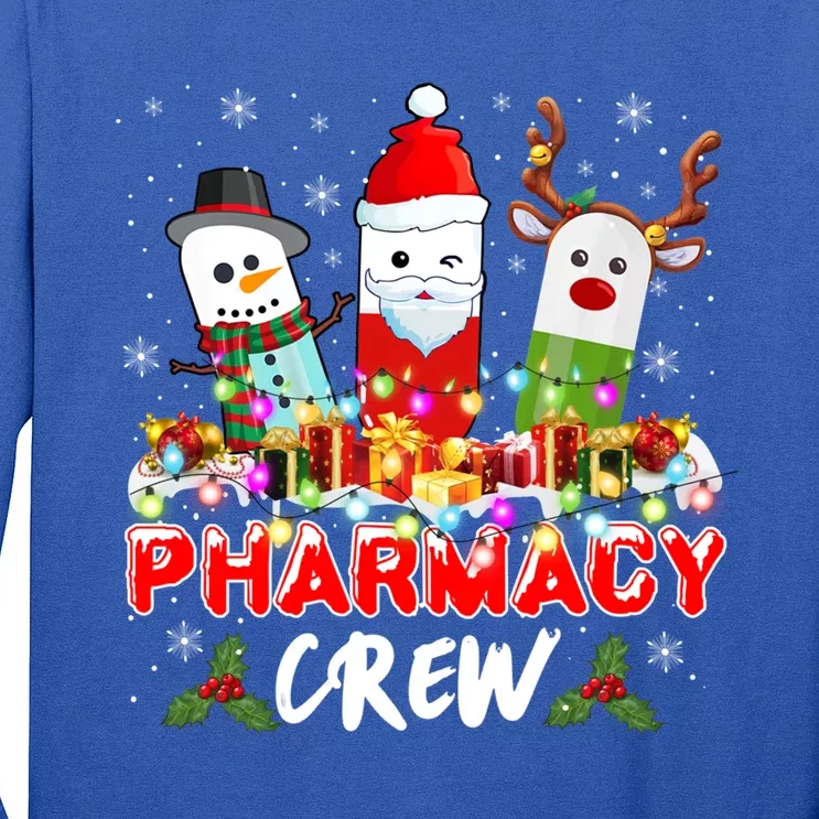 Pill Reindeer Santa Claus Pharmacy Crew Christmas Pharmacist Gift Long Sleeve Shirt