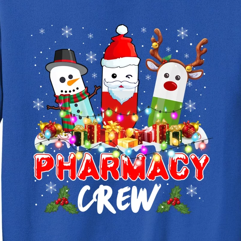 Pill Reindeer Santa Claus Pharmacy Crew Christmas Pharmacist Gift Tall Sweatshirt