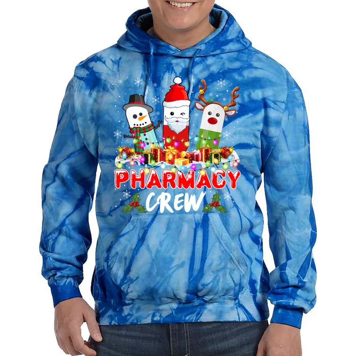 Pill Reindeer Santa Claus Pharmacy Crew Christmas Pharmacist Gift Tie Dye Hoodie