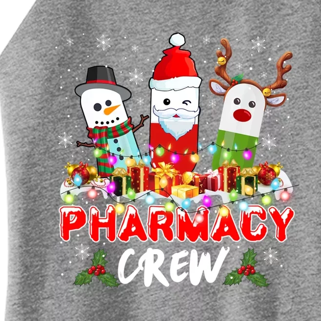 Pill Reindeer Santa Claus Pharmacy Crew Christmas Pharmacist Gift Women’s Perfect Tri Rocker Tank