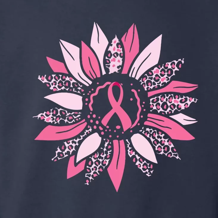 Pink Ribbon Sunflower Breast Cancer Awareness Warrior Gift Toddler Hoodie