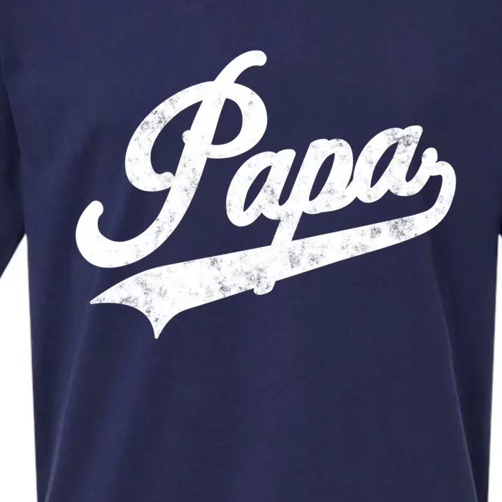 Papa Retro Style Father’S Day Gift For Funny Papa Grandpa Gift Sueded Cloud Jersey T-Shirt