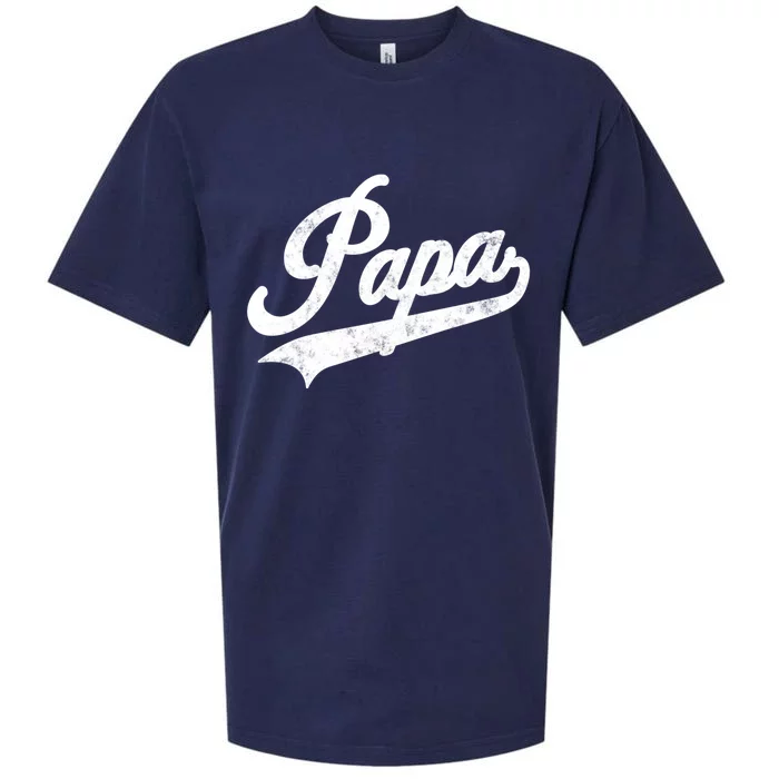 Papa Retro Style Father’S Day Gift For Funny Papa Grandpa Gift Sueded Cloud Jersey T-Shirt