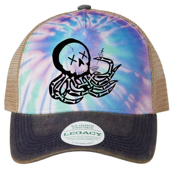 Punk Rock Skeleton Octopus Legacy Tie Dye Trucker Hat