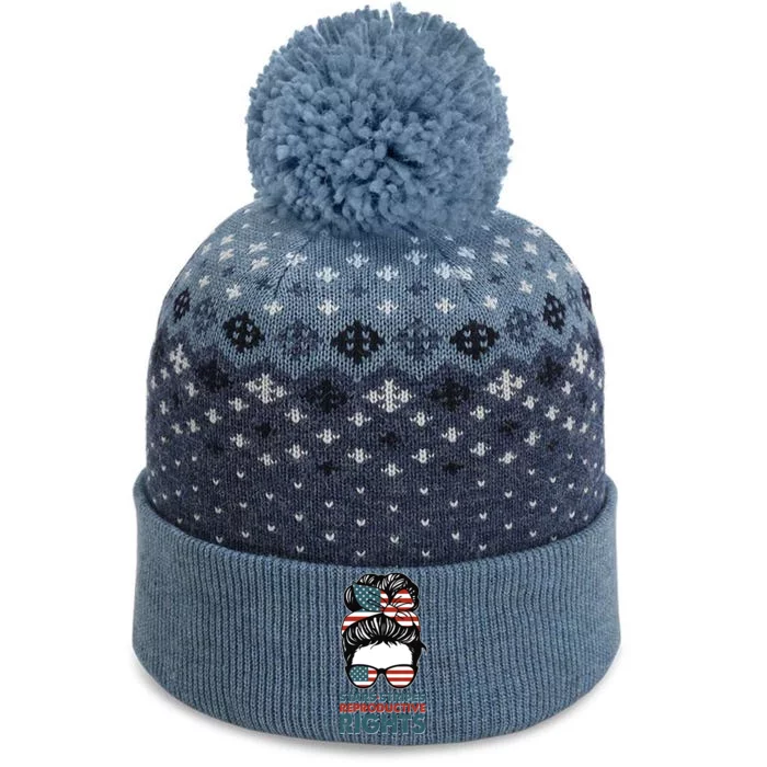 Pro Roe Stars Stripes Reproductive Rights The Baniff Cuffed Pom Beanie