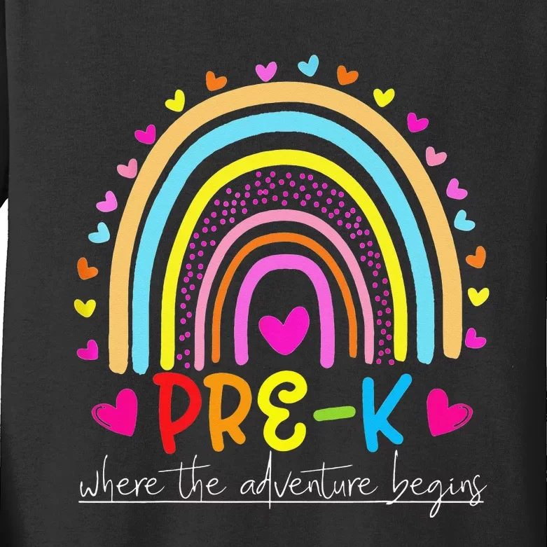 PreK rainbow teacher team PreK squad Kids Long Sleeve Shirt