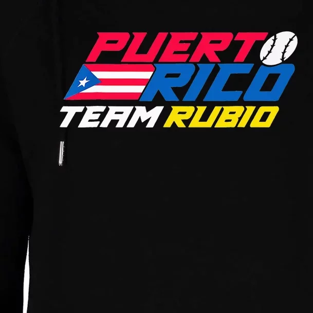 Puerto Rico - Team Rubio - Baseball Flag Womens Funnel Neck Pullover Hood