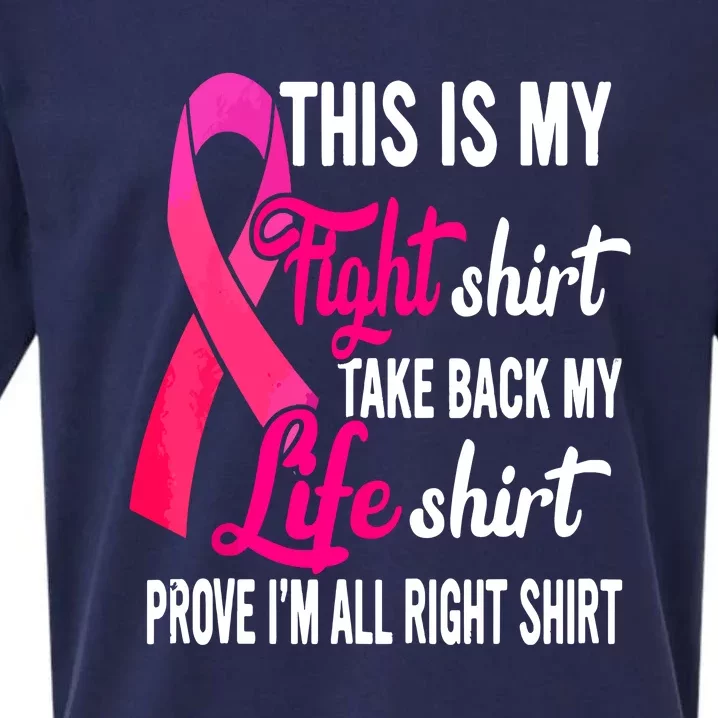 Pink Ribbon This Is My Fight Funny Breast Cancer Awareness Gift Sueded Cloud Jersey T-Shirt