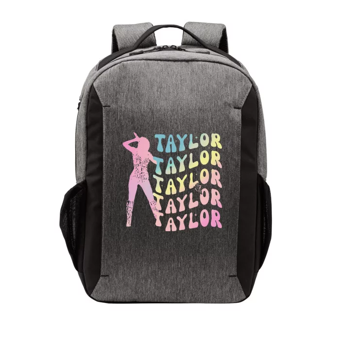 Personalized Retro Taylor First Name Groovy Birthday Vector Backpack