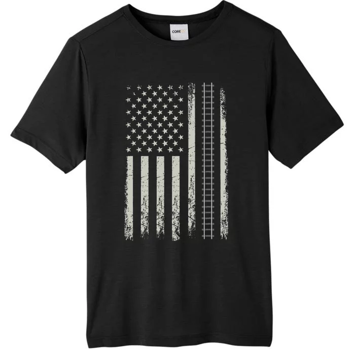 Patriotic Railroad Trains American Flag Trains Lovers ChromaSoft Performance T-Shirt