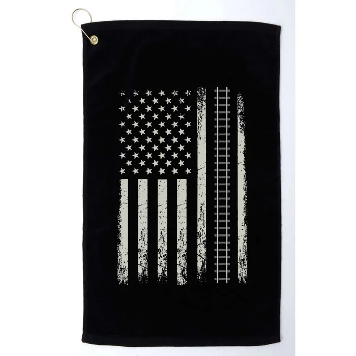 Patriotic Railroad Trains American Flag Trains Lovers Platinum Collection Golf Towel