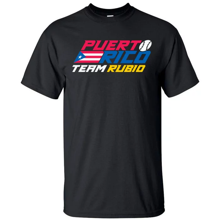 Puerto Rico Team Rubio Baseball Flag Tall T-Shirt