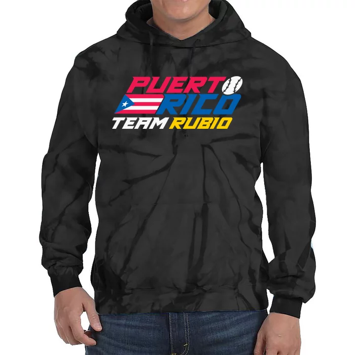 Puerto Rico Team Rubio Baseball Flag Tie Dye Hoodie