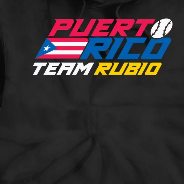 Puerto Rico Team Rubio Baseball Flag Tie Dye Hoodie