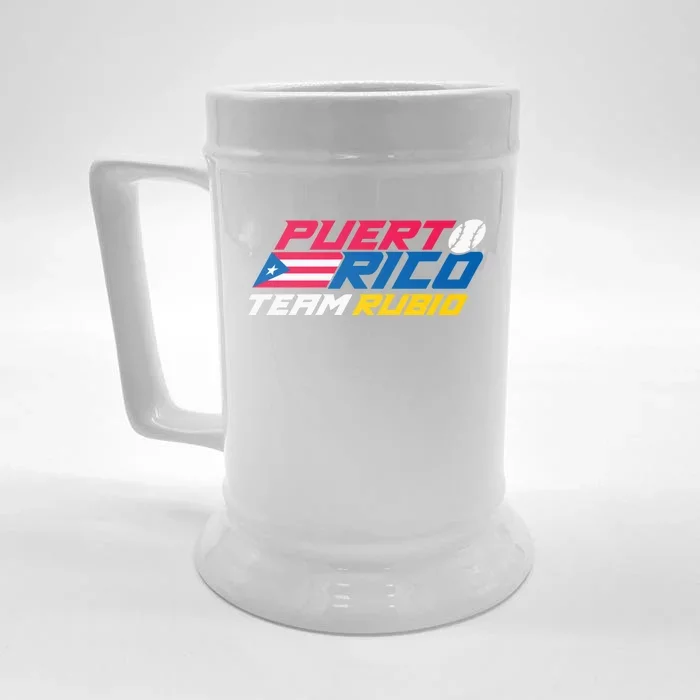 Puerto Rico Team Rubio Baseball Flag Front & Back Beer Stein