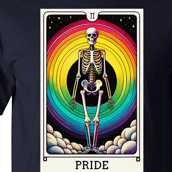 Pride Rainbow Tarot Card Skeleton Tall T-Shirt