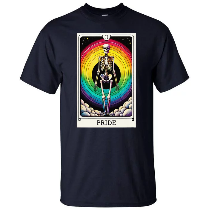 Pride Rainbow Tarot Card Skeleton Tall T-Shirt