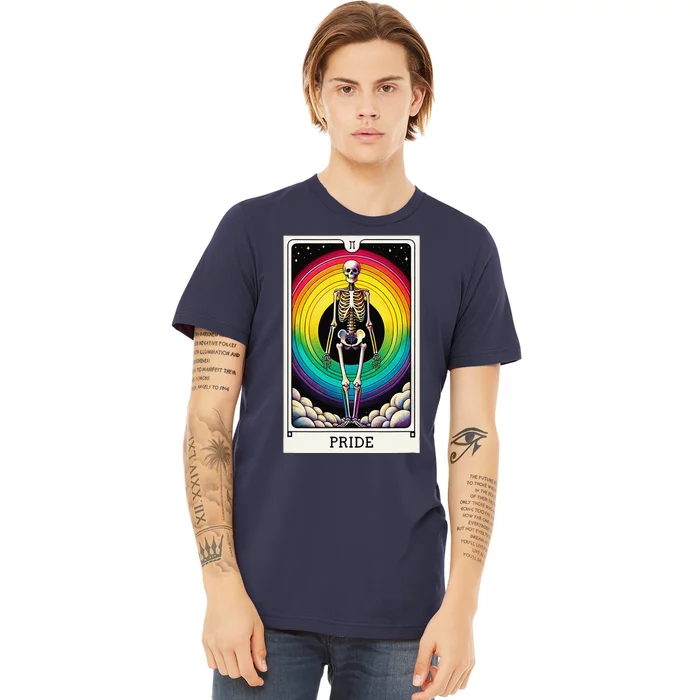 Pride Rainbow Tarot Card Skeleton Premium T-Shirt