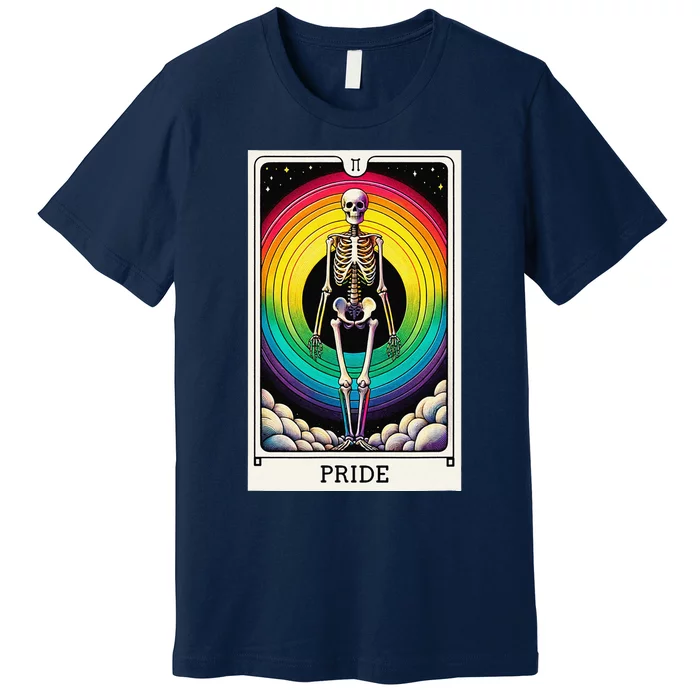 Pride Rainbow Tarot Card Skeleton Premium T-Shirt