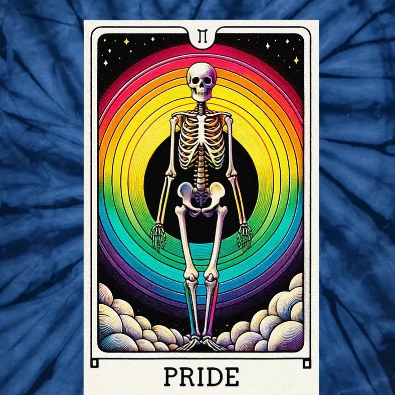 Pride Rainbow Tarot Card Skeleton Tie-Dye T-Shirt