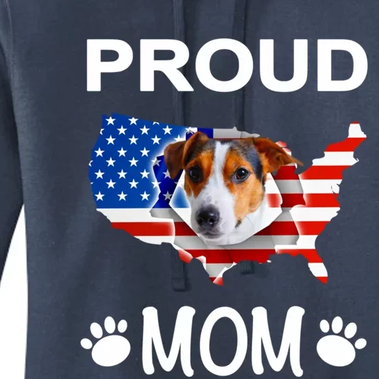 Parson Russel Terrier Russel Terrier Proud Patriot Mom Funny Gift Women's Pullover Hoodie